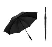 Extra Large Black Umbrella Mens Women's Walking Golf Stick 142cm With Automatic Auto Open Opening For Rain Canopy Windproof Ladies Gents Stick Strong Durable Big Golfing (1 x Large Black Automatic)