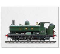 Extra Large Blank Group Greeting Card - XL Big thick A4 size - Any All Occasions Huge Event - Steam Train GWR Tank Engine - No Text on Front or Insert - Lots space for Messages - UK Eco-Friendly