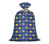 Extra Large Blue Birthday Plastic Gift Bag for Boys 36x56 Inch Jumbo Present Wrapping Bag with Colorful Star and Balloon Design for Oversized Birthday Presents