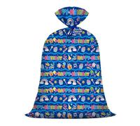 Extra Large Blue Birthday Plastic Gift Bag for Kids Boys 56x36 Inch Jumbo Present Wrapping Bag with Rainbow and Cake Design for Birthday Party Oversized Presents Decoration