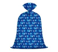 Extra Large Blue Happy Birthday Plastic Gift Bag 56x36 Inch Jumbo Present Wrapping Bag with Star Design for Boys Men Birthday Party Oversized Presents Decoration