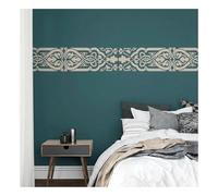 Extra Large Border Painting Stencil, Reusable Plastic Continuous Geometric Pattern Template for Wall Waistline Furniture Decor Art Stencil DIY Home Decor(S 80cmX17cm)