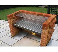 Extra Large Brick BBQ Kit with 6mm Stainless Steel Cooking & Warming grill - Measuring 112cm