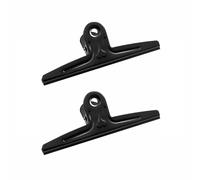 Extra Large Bull Clips, 2 Pcs Large Bull Binder Clips 430 Stainless Steel Binder Paper Clamps for Crafts Drawing Board Office School (30cm-Black)