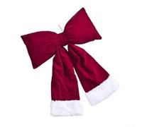 Extra Large Burgundy Velvet Christmas Bow with Rhinestone Centerpiece for Tree, Wreath, Garland or Decoration, 35x27cm Holiday Ornament for Indoor and Outdoor Festive Home Decor(Large bow)