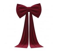 Extra Large Burgundy Velvet Christmas Tree Topper Bow | 31.5 Inch Wide Luxury Red Bow with 2M Long Streamers | Giant 102 Inch Holiday Decor Bow ((80x260cm))