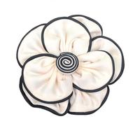 Extra Large Camellia Flower Brooch Pin - Refined Satin Fabric Floral Accessory for Women - Great for Weddings, Parties, and Daily Wear(Beige)