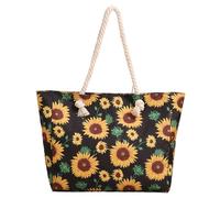 Extra Large Canvas Flower Stripe Print Beach Bag for Women with Zipper Shopping Reusable Carrier Bags for Ladies Girls Summer Tote Bag Shoulder Bag