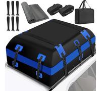 Extra Large Car Roof Bag 23 Cubic Feet (651L) without/No Rack Needed or for Bars 700D PVC Waterproof Soft Car Roof Box Storage with 10pcs Reinforced Straps Anti-Slip Mat 6pcs Hooks for Travel Camping