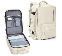 Extra Large Carry-On Backpack 47 x 33 x 20 cm, Suitable for Ryanair Hand Luggage, Unisex Travel Suitcase, Carry-on Size 30L Backpack with Multiple Compartments and Anti-Theft Bags, beige, standard