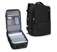 Extra Large Carry-On Backpack 47 x 33 x 20 cm, Suitable for Ryanair Hand Luggage, Unisex Travel Suitcase, Carry-on Size 30L Backpack with Multiple Compartments and Anti-Theft Bags, black, standard