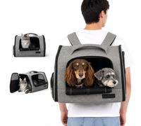 Extra Large Cat Carrier Backpack for 2 Cats, Large Cats & Small Dogs | Cat backpack,Horizontal soft-sided pet carrier with breathable mesh, reinforced base for vet visits, car rides and travel