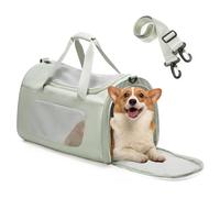 Extra Large Cat Carrier Soft Sided Pet Carriers for Cats, Pet Carrier with Shoulder Straps, Removable Mat, Foldable Cat Carrier Transports Bag Fits Two Cats/Dogs Up to 30Lbs Green