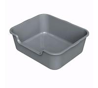 Extra Large Cat Litter Box (ABS Material), Low Entry High Sides Senior Litter Pen for Geriatric Kitty Big Cats, Jumbo Litter Boxes Tray for Multi Cat Indoor Pets Potty (Gray, 24" L x 20" W x13)