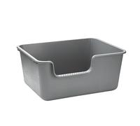 Extra Large Cat Litter Box - High-Sided Plastic Litter Box for Large Cats, Jumbo Open Kitty Litter Tray Gray
