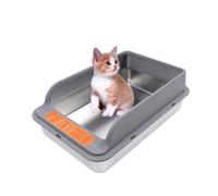 Extra Large Cat Litter Box, Stainless Steel Splash Proof Easy To Clean for Multiple Cats, Made of Stainless Steel and Plastic, Suitable for Multiple Cats To Use At the Same Time