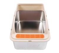 Extra Large Cat Litter Box, Stainless Steel Splash Proof Easy To Clean for Multiple Cats, Made of Stainless Steel and Plastic, Suitable for Multiple Cats To Use At the Same Time