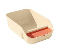 Extra Large Cat Litter Enclosed High Open Top Pet Toilet For Cats And Dogs Durable Plastic Indoor Outdoor Use PzY594 (White, 50x32x5cm)