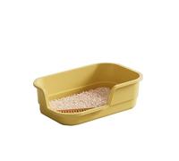 Extra Large Cat Litter Tray with High Sides Semi Enclosed Pet Toilet for Indoor Cats and Dogs Durable Plastic Design Superior Hygiene Easy Clean (Yellow, 42x28x12cm)