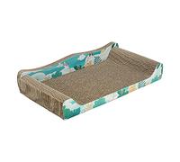 Extra Large Cat Scratch Bed Cardboard Pet Sofa Scratcher Grind Claws Scratching Board Couch for Indoor Cats- Blue 50cmx27cmx9cm