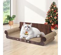 Extra Large Cat Scratcher Bed, 32 Inch Cat Scratching Board Cat Couch, Durable Cardboard Cat Scratcher Lounger, Modern Stylish Cats Bed for Indoor Cats, Furniture Protector