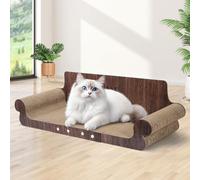 Extra Large Cat Scratcher Bed, 32 Inch Cat Scratching Board Cat Couch, Durable Cardboard Cat Scratcher Lounger, Modern Stylish Cats Bed for Indoor Cats, Furniture Protector