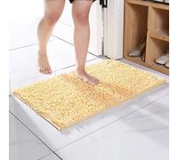Extra Large Chenille Bath Mat Soft Bathroom Rugs Water Absorbent Pedestal Mats Light Yellow 40 X 60 Cm