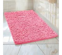 Extra Large Chenille Bath Mat Soft Bathroom Rugs Water Absorbent Pedestal Mats Pink 40 X 60 Cm
