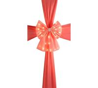 Extra Large Christmas Door Bow with LED Light-Luxury Giant Deluxe Fabric Ribbon for Wedding Entrance, Outdoor Front Door, Party Gifts, Festive Holiday & Traditional Decorations (Red with led Lights)