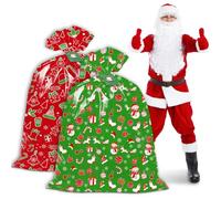 Extra Large Christmas Gift Bag - 2 Pcs 56x36 Inch Jumbo Present Bag for Large Gifts, Giant Santa Sack for Holiday Wrapping, Big Xmas Gift Bag for Toys, Clothes, Decor, Parties & More