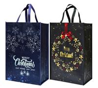 Extra Large Christmas Gift Bags,Garland Snowflake Design for Xmas Presents | Extra Large, 60*40*18cm, 2pcs, Christmas Gift Bags