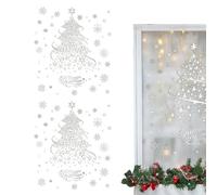 Extra Large Christmas Tree Window Stickers,2 Sheets Reusable Decal,13.7 X 19.6 Inch Christmas Removed and Reusable Double-Side Window Cling Display for xmass Party Home Party Glass Door Wall
