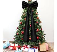 Extra Large Christmas Velvet Bow | 180x50cm Large Christmas Tree Topper Bow | Giant Red/Black/White Stain Bows For Christ-mas Tree Garland Wreath Door And Outdoor Decoration Fall Winter Accessories