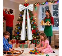Extra Large Christmas Velvet Bow | 180x50cm Large Christmas Tree Topper Bow | Giant Red/Black/White Stain Bows For Christ-mas Tree Garland Wreath Door And Outdoor Decoration Fall Winter Accessories