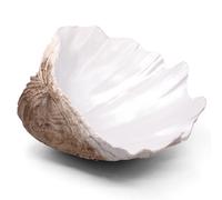 Extra Large Clam Shells Decorative Bowl Earth Tan Sea Shells Decorative Storage Bowls for Coastal Beach theme house table centerpiece decorations & Nautical decorations for coffee table -12.4"-1PC