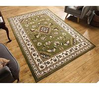 Extra Large Classic Oriental Persian Style Floral Traditional Rug/Mat, Green - 160 x 230cm
