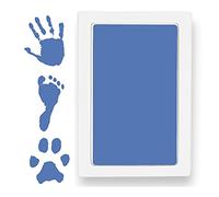 Extra Large Clean Touch Ink Pad for Baby Handprints and Footprints - Inkless Infant Hand & Foot Stamp - Safe for Babies, Doesn’t Touch Skin - Perfect Family Memory or Gift by Tiny Gifts, Blue