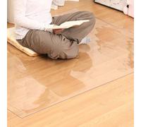 Extra Large Clear Vinyl Floor Mat - 2mm Thick Slip-Proof Carpet Protector with Double-Sided Adhesive Spots Ideal for Dining Room & Living Room Area Rugs Rectangle Shape