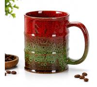 Extra Large Colourful Ceramic Coffee Mug with Large Handle, Kiln Glaze Tea Cup, Rustic 600ml Mug for Coffee Tea Hot Chocolate, Microwave & Dishwasher Safe, Café Style Ceramic Mug for Home Office Gift