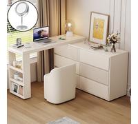 Extra Large Commode with 6 Drawers, Rustic Chic Vanity with Hidden Compartment, Perfect for King Size Bedding, Weathered Grey Finish (100cm x 40cm x 75cm)