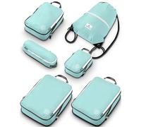 Extra Large Compression Packing Cube 6 Piece Set (Teal and White)