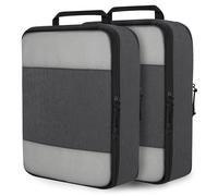 Extra Large Compression Packing Cubes for Travel Essentials, 2 Set Expandable Compression Bags for Travel Packing Cubes for Suitcase Luggage Organizer Bags, Black Mesh