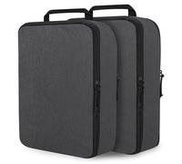 Extra Large Compression Packing Cubes for Travel Essentials, 2 Set Expandable Travel Cubes for Packing Compression Bags Luggage Suitcase Organizer, Black