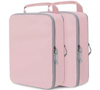 Extra Large Compression Packing Cubes for Travel Essentials, 2 Set Expandable Travel Cubes for Packing Compression Bags Luggage Suitcase Organizer, Pink