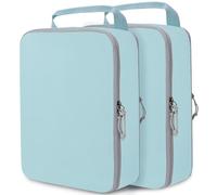 Extra Large Compression Packing Cubes for Travel Essentials, 2 Set Expandable Travel Cubes for Packing Compression Bags Luggage Suitcase Organizer, Blue