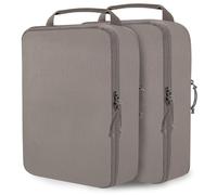 Extra Large Compression Packing Cubes for Travel Essentials, 2 Set Expandable Travel Cubes for Packing Compression Bags Luggage Suitcase Organizer, Khaki