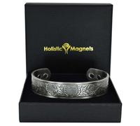 Extra Large Copper Magnetic Bracelet for Men Copper Wristband Pewter Plated 6 Magnets, Scottish Thistle-STP (XL: Wrist 22-24cm/8.6-9.5”)