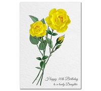 Extra Large Daughter 30th Birthday Card - XL Big thick A4 size - Special Age Year Greeting Her Women Female - Beautiful Art Flower Yellow Rose Watercolour - Nice Huge Happy Wishes UK Eco-Friendly