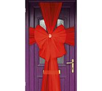 Extra Large Deluxe Fabric Door Bow & Ribbon Kit Full Wrap Diamante Christmas Traditional Decoration Xmas Baby Shower Wedding (Red)