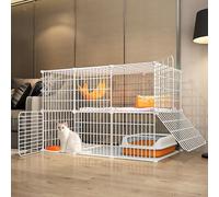 Extra Large Detachable Metal Cat Cage For Indoor Use - Spacious Wire Cat House For Small Animals, Assembles Easily,111x49x73cm
